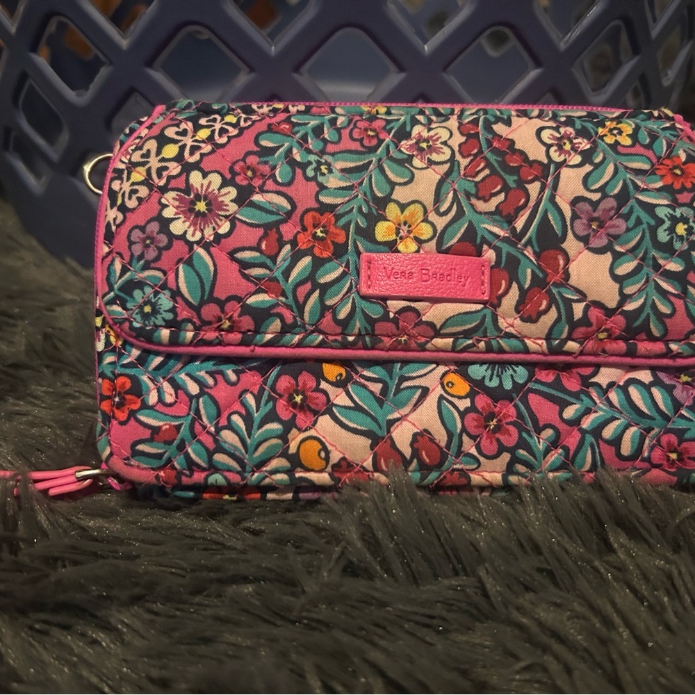 Vera Bradley Pink Floral Clutch Wristlet